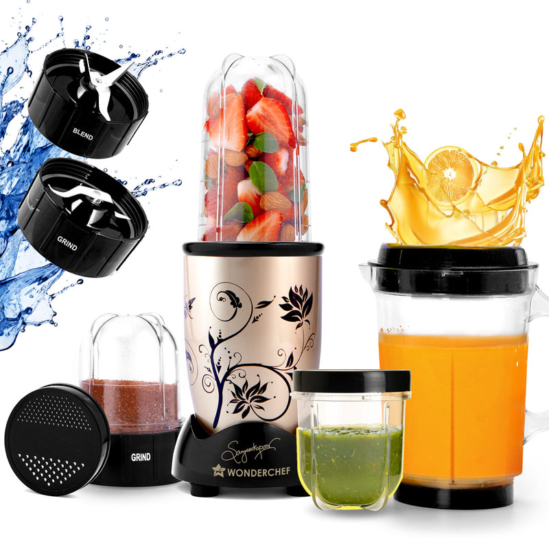 Wonderchef Nutri-blend 500W Mixer Grinder 4 Jars Champagne