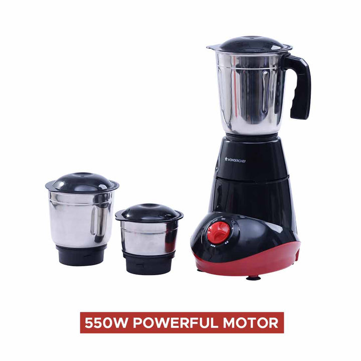 Wonderchef Capri Mixer Grinder 550W Black & Red
