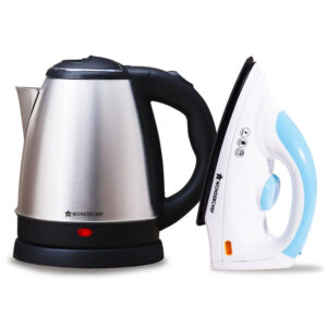 Wonderchef Crescent Kettle + Dry Iron Festive Gift Combo 1.5L 1000W