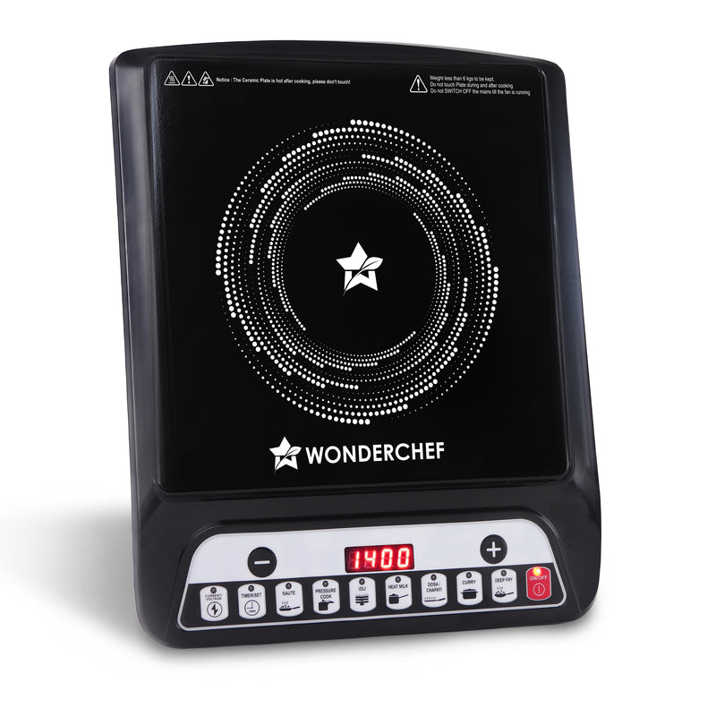 Wonderchef Vista Induction Electric Cooktop with Crystal Glass for Kitchens 1400W